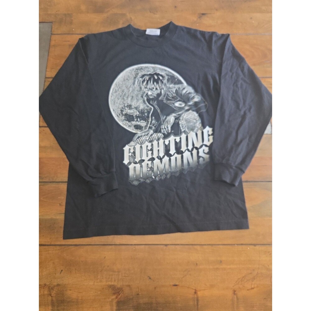 Juice WRLD Fighting Demons Long Sleeve Shirt M Black Premium LA Blank 999 Club